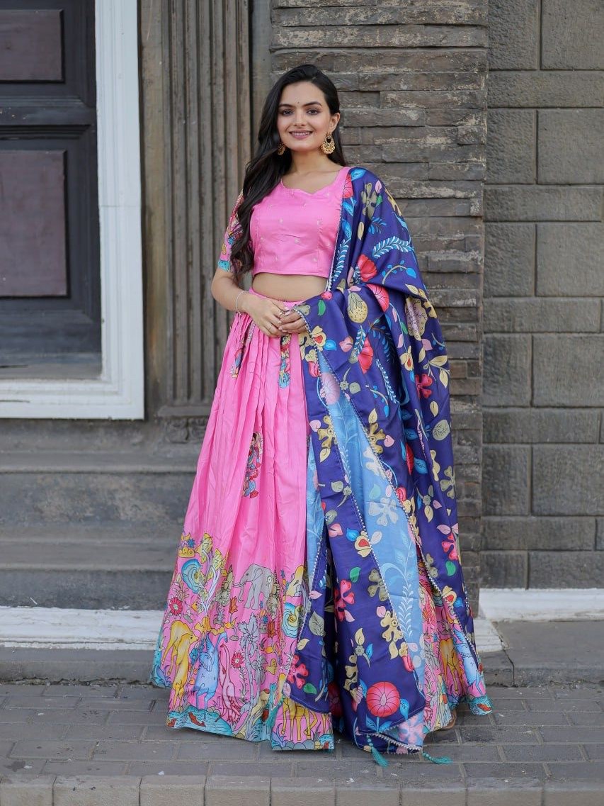 Designer Dola Silk Lehenga Blouse Dupatta Set // 015 - Image 3