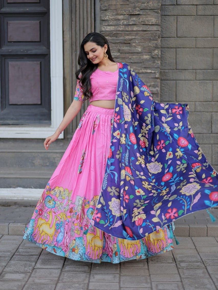 Designer Dola Silk Lehenga Blouse Dupatta Set // 015